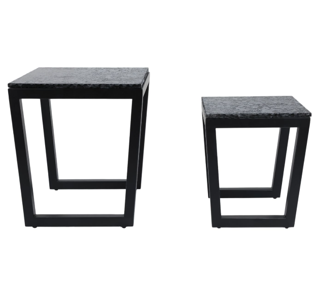 Collier Marble Nesting Tables, Black