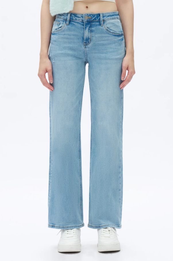 Alsa Mid Rise Wide Leg Jeans, Fresh Blue - 13 Hub Lane   |  Wide Leg Jeans