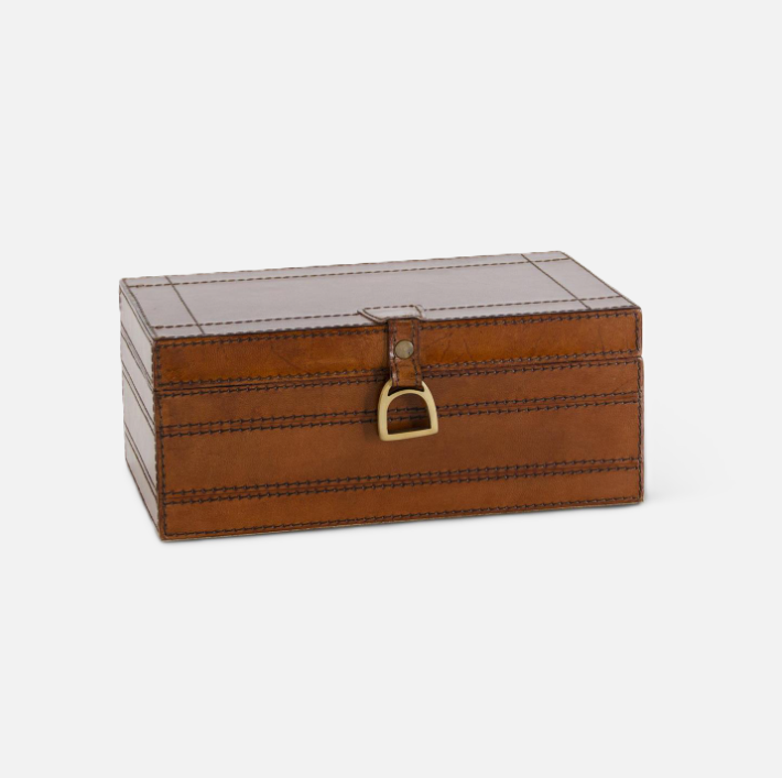 Brown Leather Box w/ Stirrup Latch