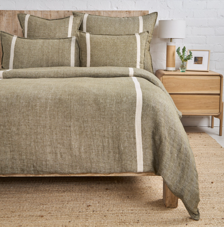 Rory Duvet Cover, Moss & Flax
