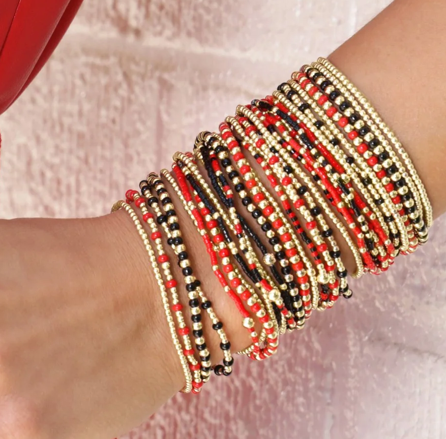 enewton gameday hope unwritten bracelet - bright red & onyx - 13 Hub Lane   |  Beaded Bracelets
