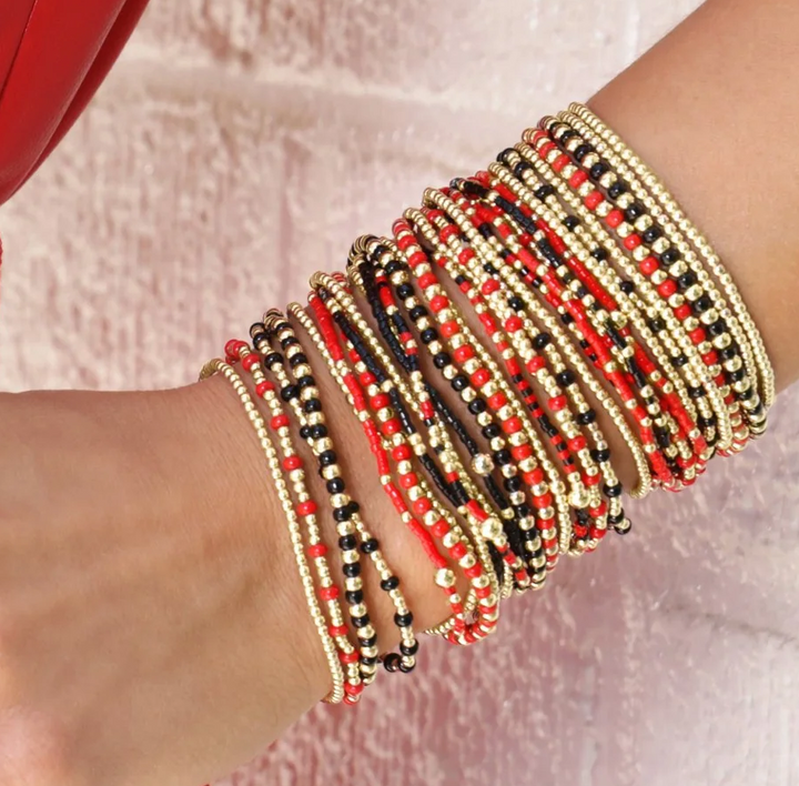 enewton gameday hope unwritten bracelet - bright red & onyx - 13 Hub Lane   |  Beaded Bracelets