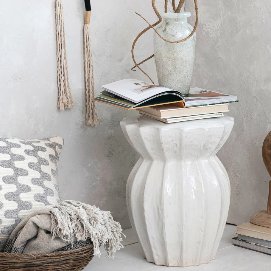 Sculpted Stoneware Table/Stool - Thumbnail 3