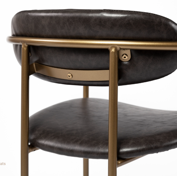 Parker Faux Leather & Gold Metal Bar Stool