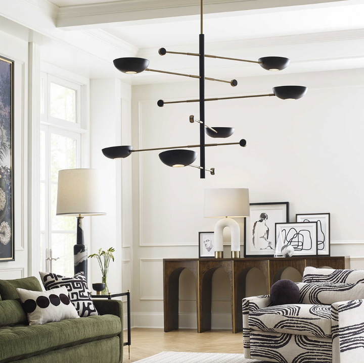 Swinger 6-Light Pendant, Black