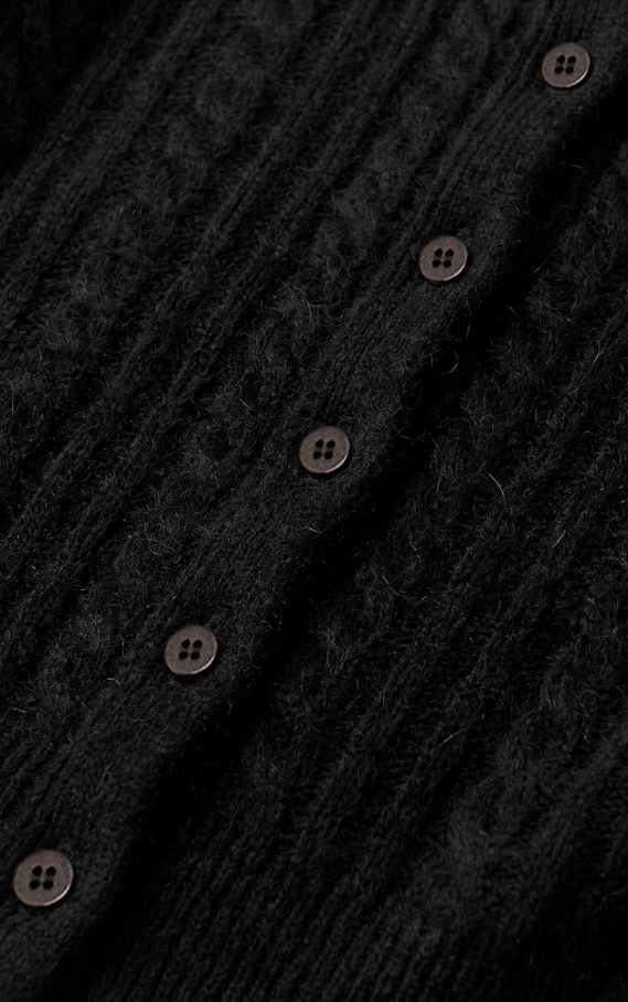 Medina Pointelle Cable Cardigan, Black