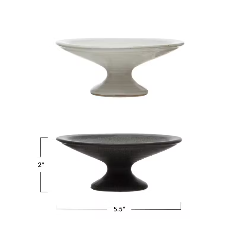 Stoneware Pedestal Matte Finish - 13 Hub Lane   |  Pedestal Trays
