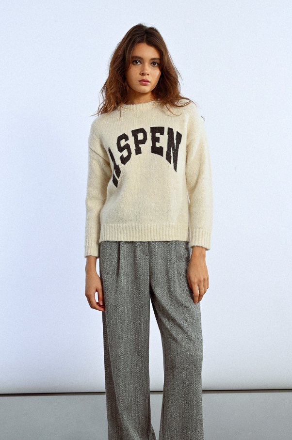 Aspen Sweater, Off-White - 13 Hub Lane   |  Crewneck Sweaters