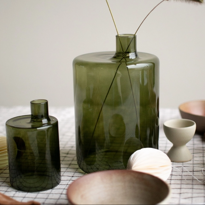 Pipe Vase, Green - 13 Hub Lane   |  Glass Vases