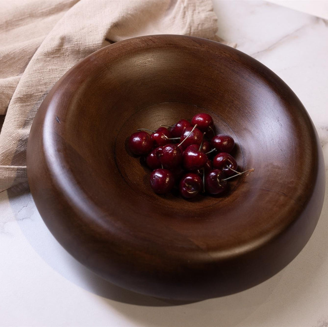 Round Turned Serving Bowl