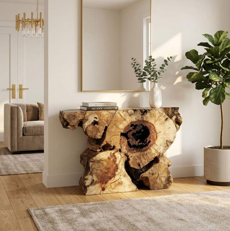 Exposed Root Console Table