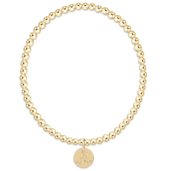 enewton ecollegiate classic gold 3mm bracelet - alabama disc