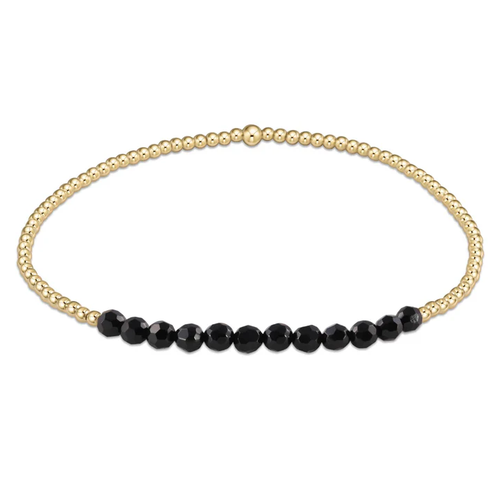 enewton Gold Bliss 2mm Bead Bracelet - Faceted Onyx