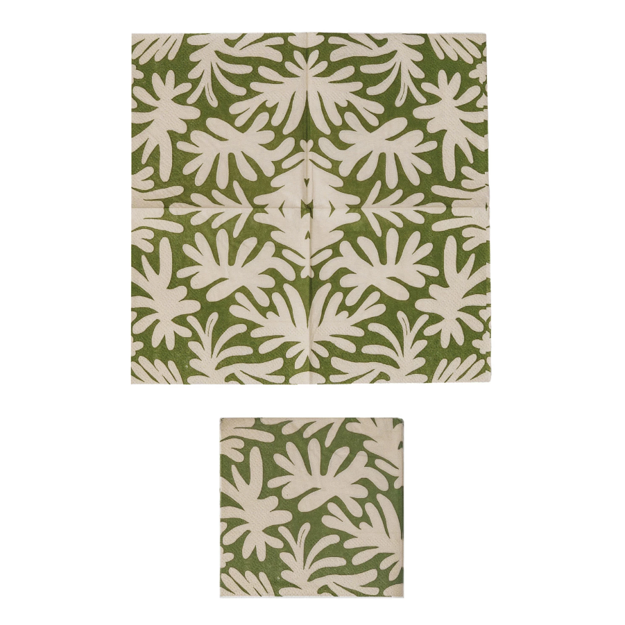 Abstract Leaf Cocktail Napkins