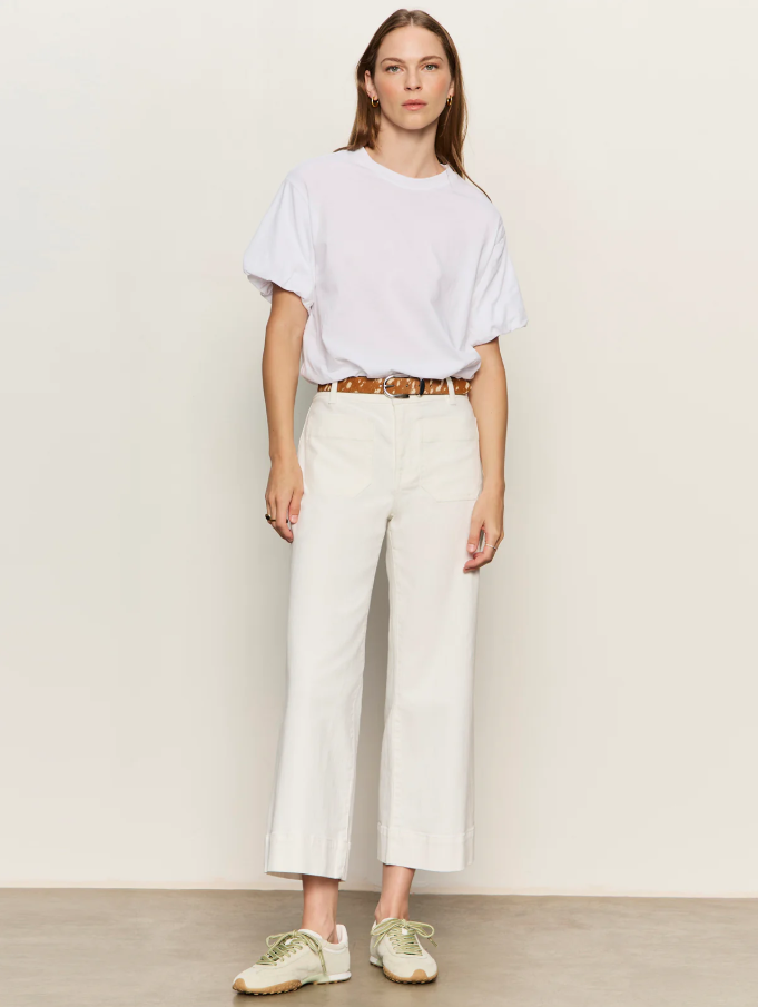 Pleat Bubble Tee, White
