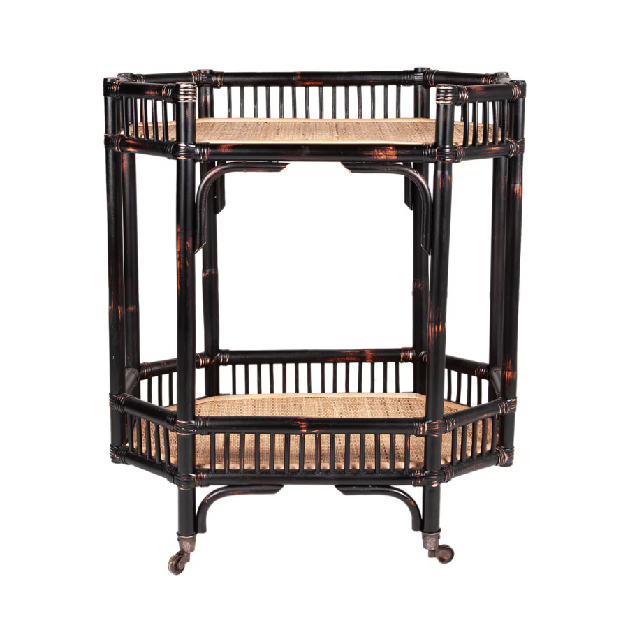 Wren Rattan Bar Cart - Thumbnail 3
