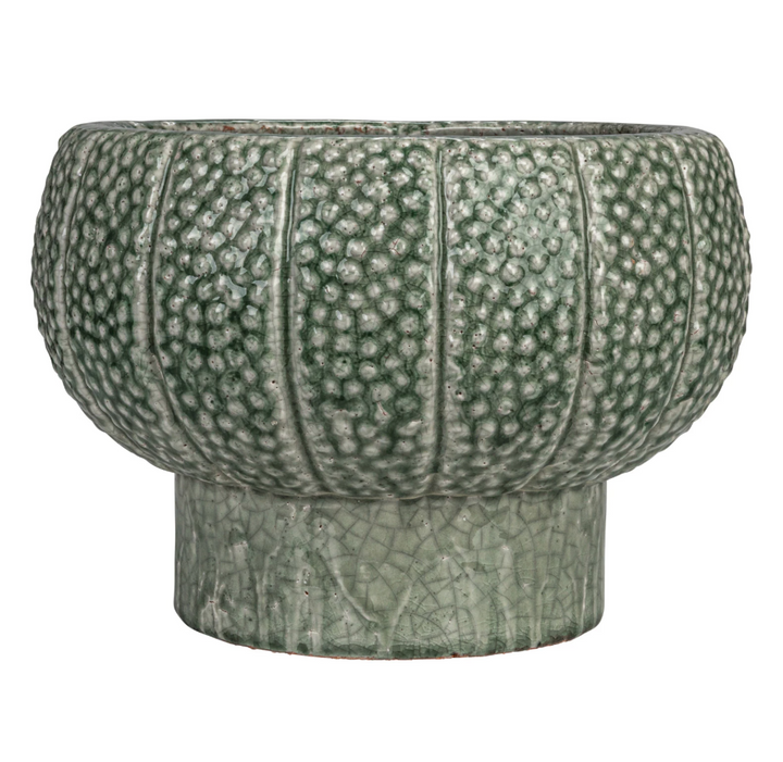 Embossed Terra-Cotta Footed Planter - 13 Hub Lane   |  Terra-Cotta Planters
