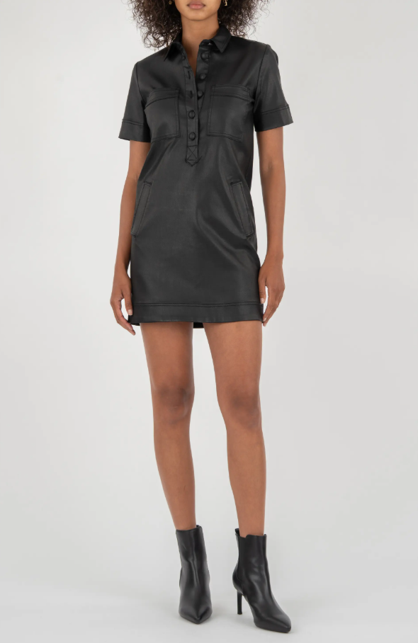 Kut from the Kloth Tatiana Faux Leather Mini, Black