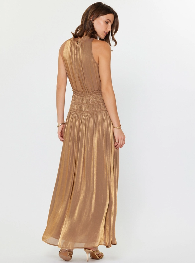 Metallic Sleeveless Maxi Dress