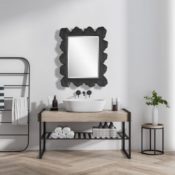 Sea Coral Mirror, Black - 13 Hub Lane   |  Rectangular Wall Mirrors
