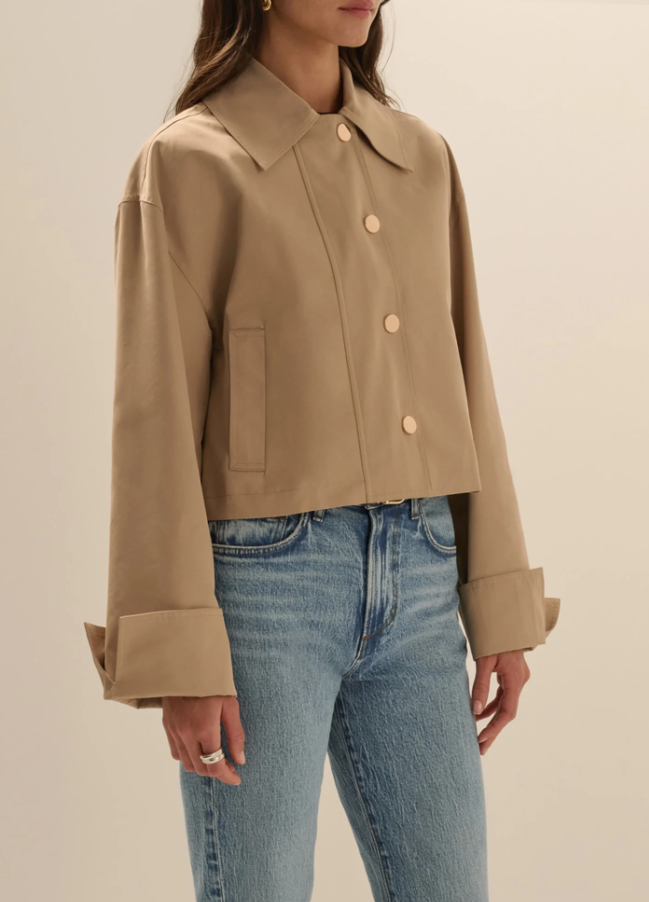 Rue Cropped Trench, Khaki