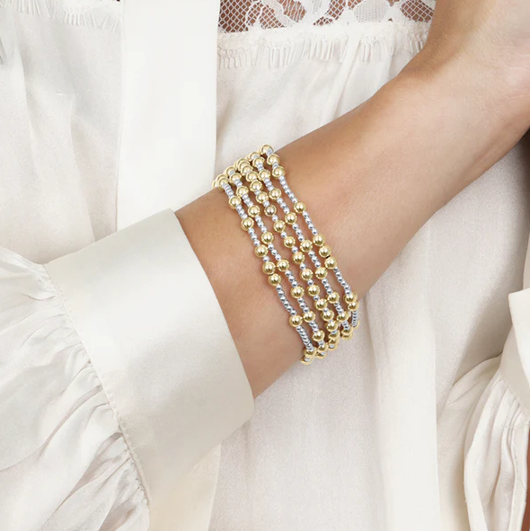 enewton classic sincerity pattern 5mm bead bracelet - mixed metal - 13 Hub Lane   |  Beaded Bracelets