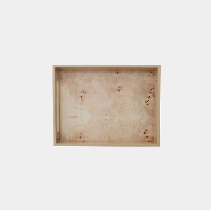 Burl Wood Veneer Tray - 13 Hub Lane   |  Wooden Trays