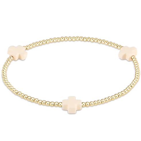 enewton Signature Cross Gold Pattern Bead Bracelet