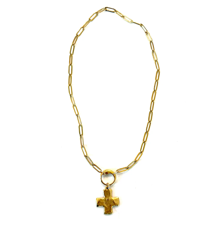 CV Designs Small Block Cross Necklace