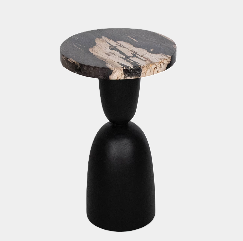 Petrified Wood Top Organic Oval Accent Table - 13 Hub Lane   |  Accent Tables