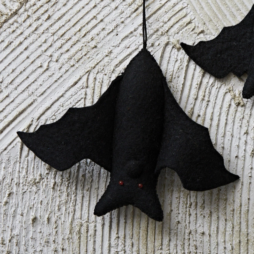 Handmade Wool Felt Bat Ornament