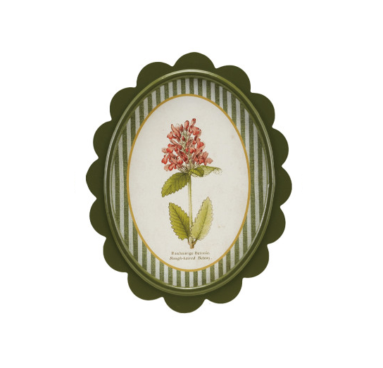 Scalloped Flower, Green Stripe Mat