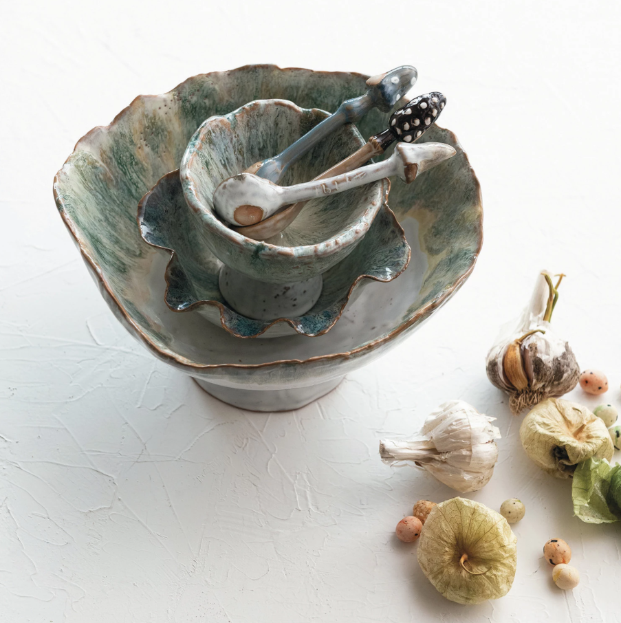 Stoneware Footed Bowl - 13 Hub Lane   |  Stoneware Bowls
