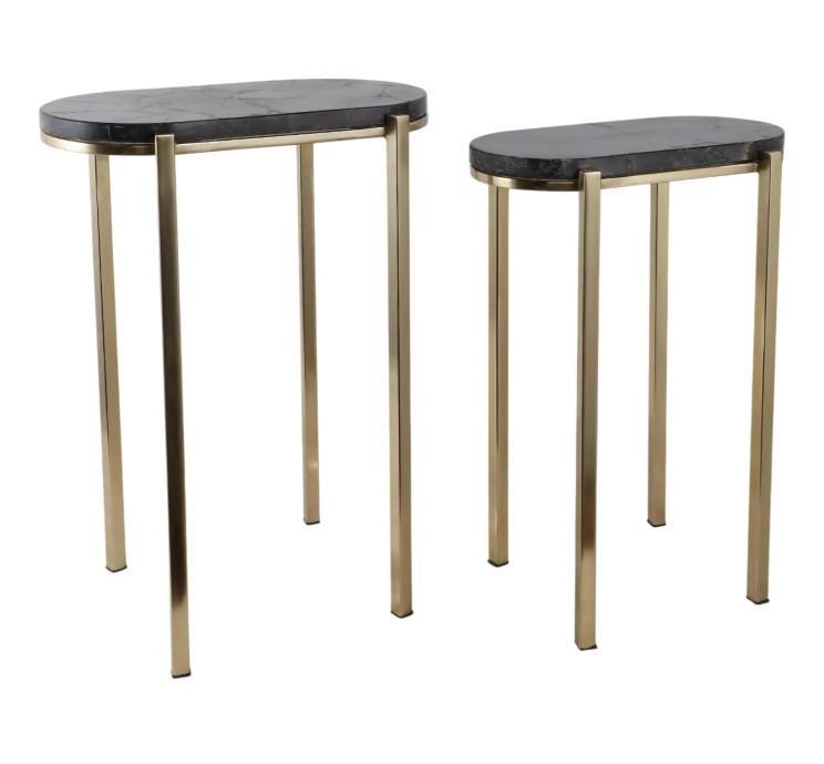 Dewey Black Quartz Nesting Tables