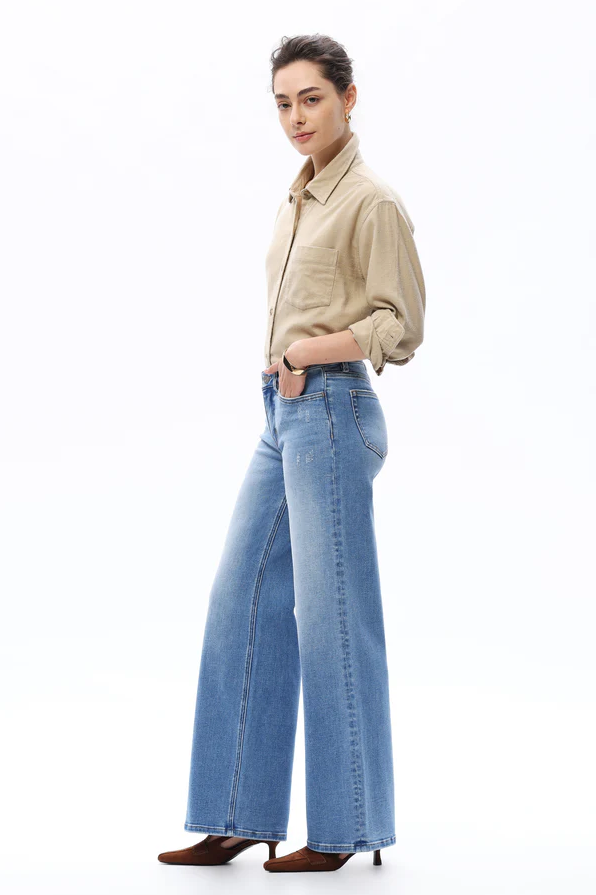 New York 32", Mid-Rise Wide Leg, Medium Blue - 13 Hub Lane   |  