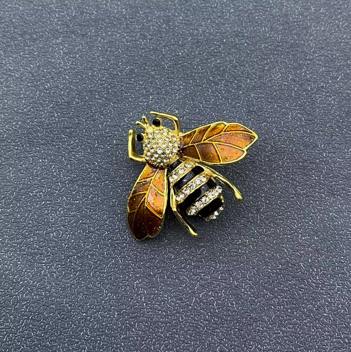 Rhinestone & Enamel Bee Brooch - 13 Hub Lane   |  