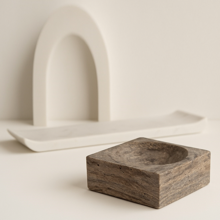Square Travertine Bowl - 13 Hub Lane   |  
