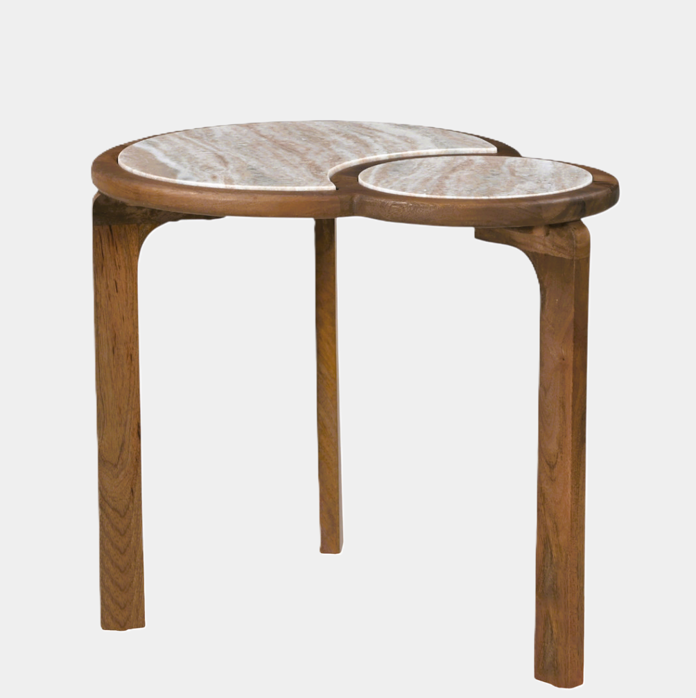 Tenney Wood & Marble Accent Table - 13 Hub Lane   |  
