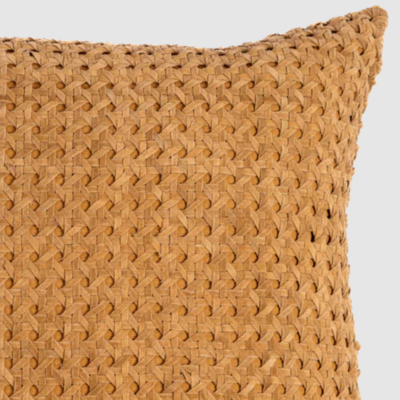 Rattan Suede Pillow, Camel - 13 Hub Lane   |  
