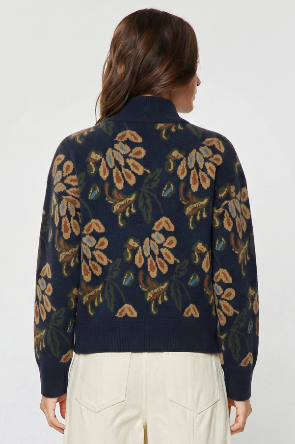 Jacquard Half-Zip, Dark Denim