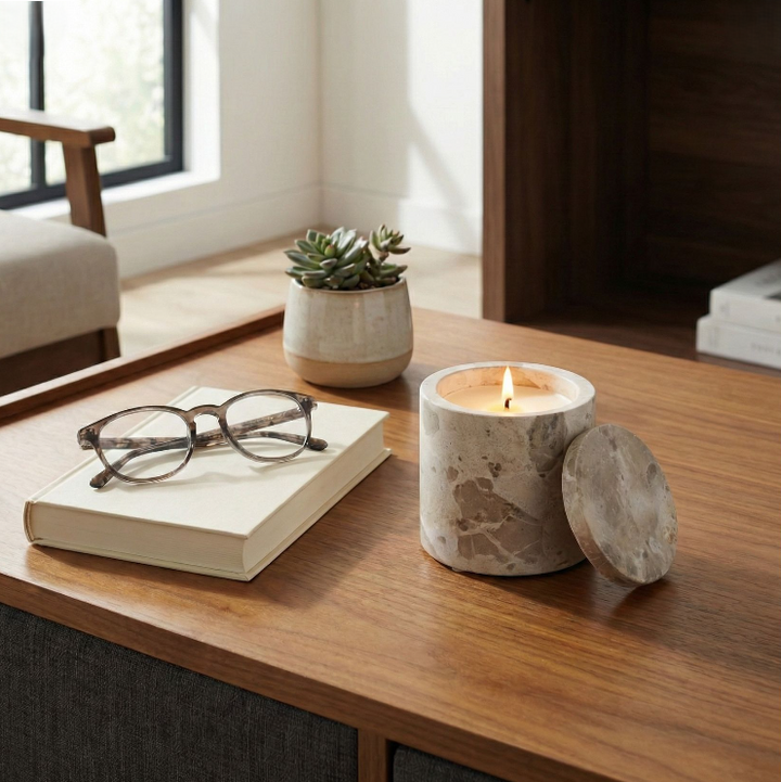 Haven Bergamot & Clary Sage Marble Candle