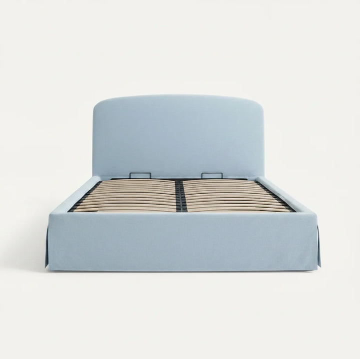 Joan Queen Storage Bed, Light Blue
