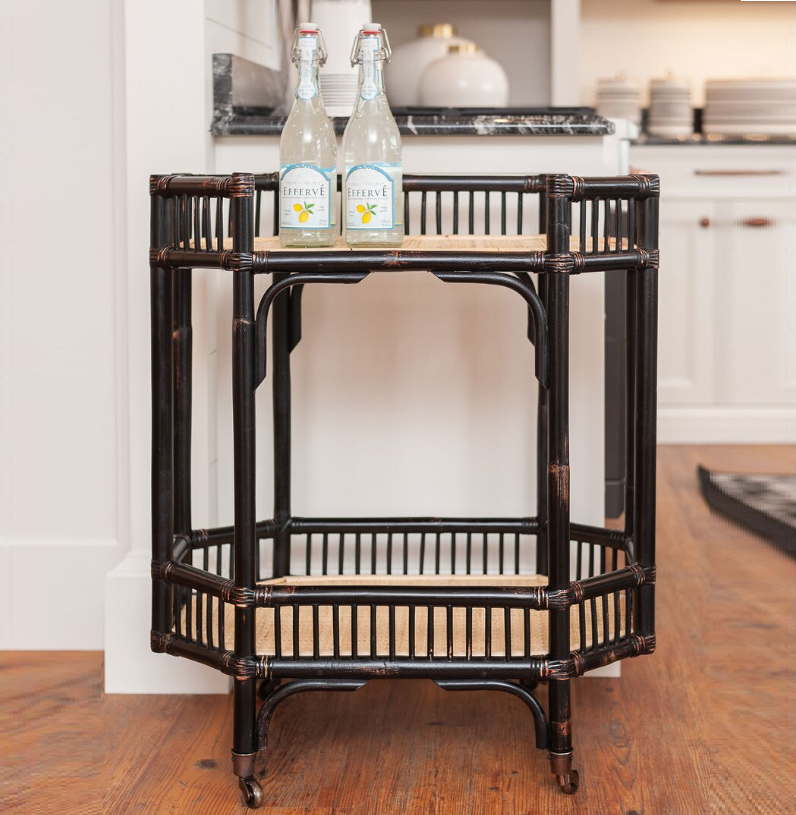 Wren Rattan Bar Cart - Thumbnail 5