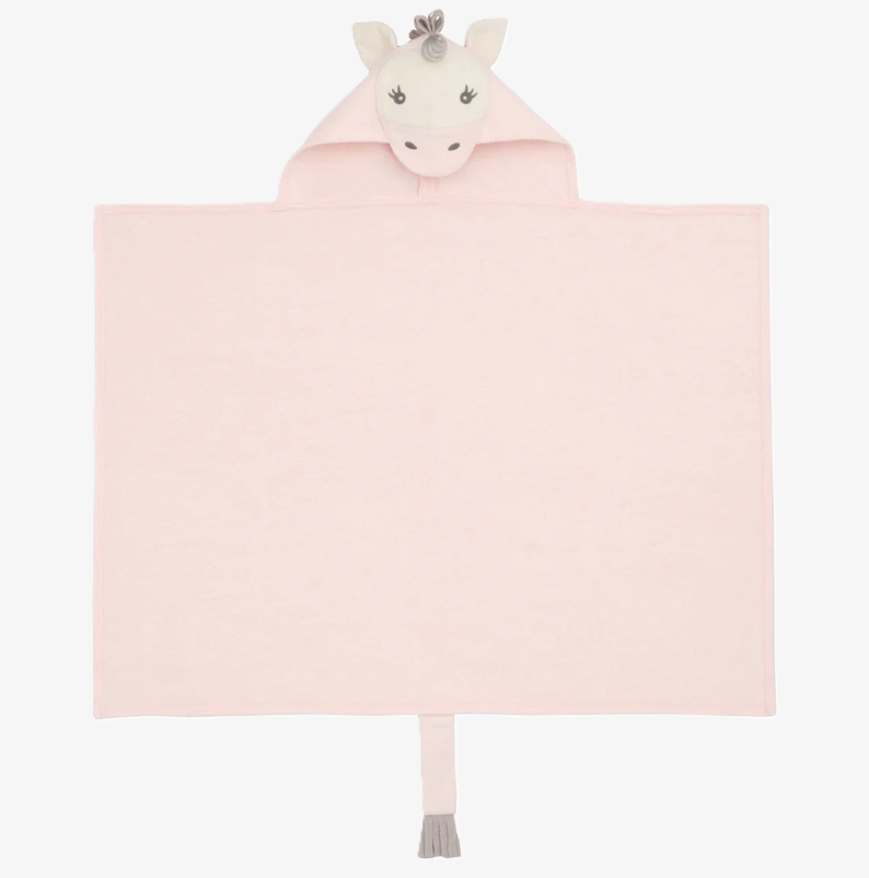 Pink Unicorn Hooded Baby Bath Wrap