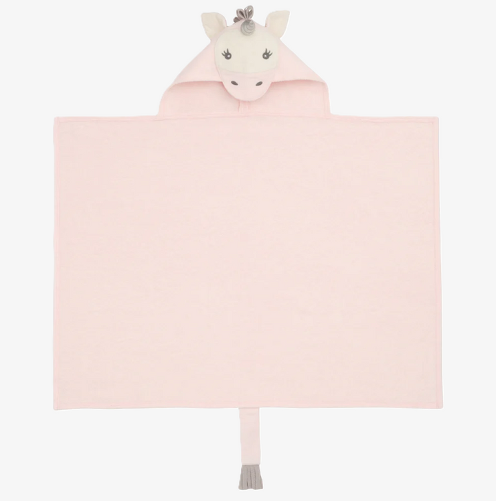 Pink Unicorn Hooded Baby Bath Wrap