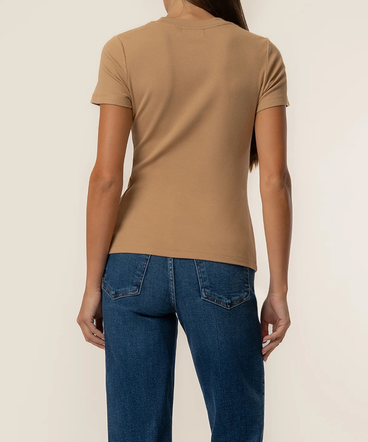 Kut From the Kloth Langley Rib Top, Camel