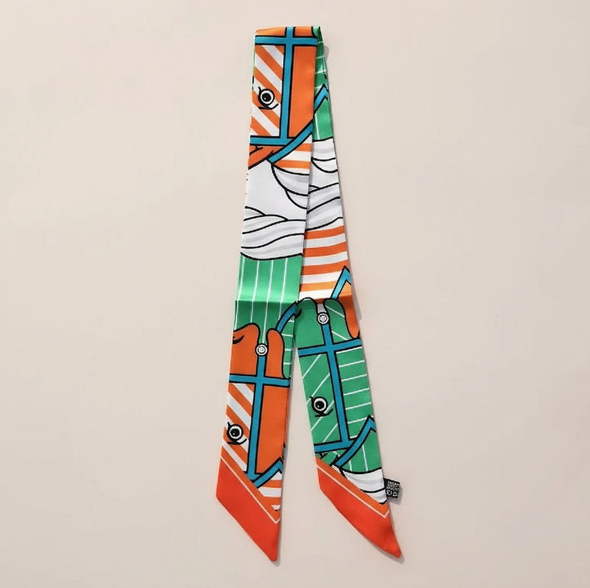 Abstract Nautical Twilly Skinny Scarf