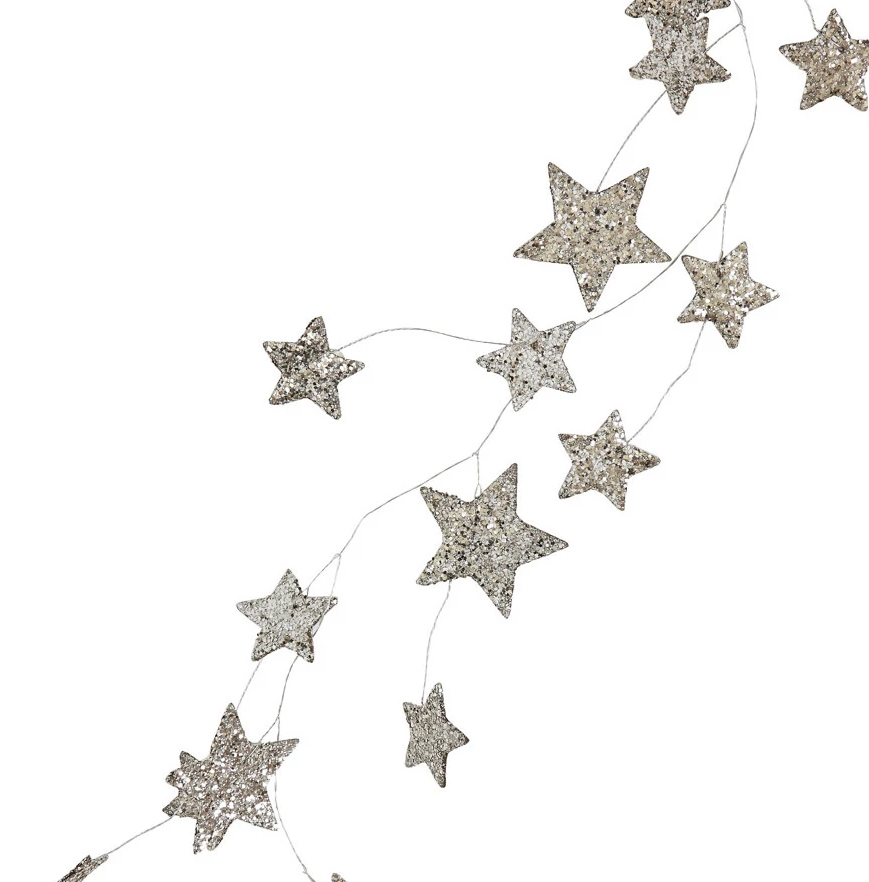 72" Glitter Star Garland