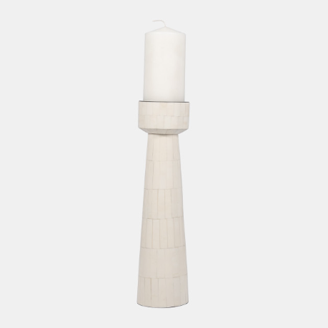 Resin Pillar Candleholder, Ivory - 13 Hub Lane   |  