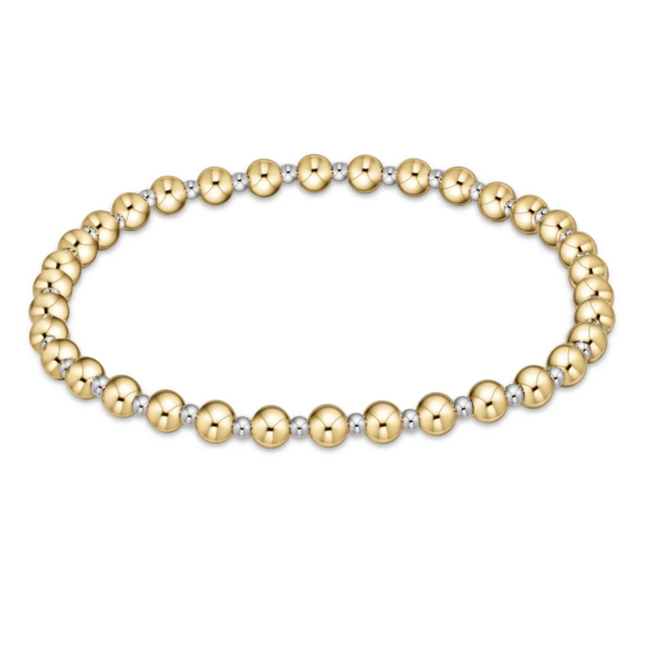 enewton classic grateful pattern 4mm bead bracelet - mixed metal - 13 Hub Lane   |  Beaded Bracelets